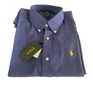 Camisa Polo Ralph Lauren Azul Para Hombre Calce Personalizado 16-33 Talla M - Imagen 1 de 3
