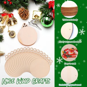 Unfertiger Weihnachtsschmuck aus Holz zum Selbermachen - 45 Stck. bemalbar Basteln für Kinder Geschenk - Bild 1 von 7