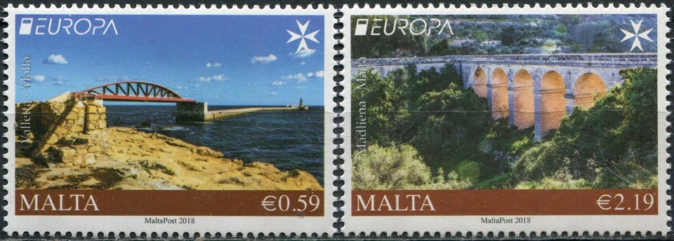 Malta 2018. Bridges (MNH OG **) Set of 2 stamps - Image 1 of 1