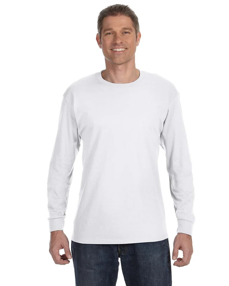 Gildan G540 Men's Heavy Cotton Preshrunk T Shirt Long Sleeve Crew Neck T-Shirt - Image 1 of 2