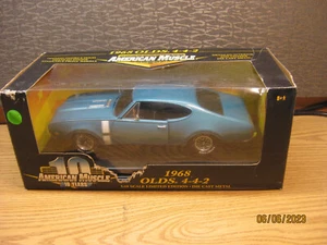 1/18 1968 OLDSMOBILE OLDS 442 IN METALLIC BLUE BY ERTL / AMERICAN MUSCLE #36420 - Picture 1 of 21