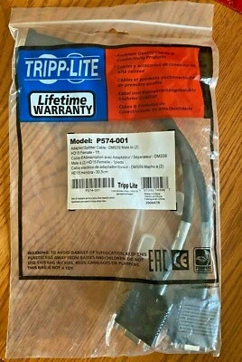DMS59 Male to Twin HD15 Female 1 Ft Adapter Splitter Cable P574-001 Tripp Lite - Image 1 of 4