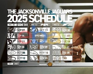 Jacksonville Jaguars 2025 Season Schedule 8x10 NFL Football Photo - Picture 1 of 1