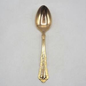 1847 Rogers Spring Flowers EP Gold Plated Flatware Soup Spoon Korea
