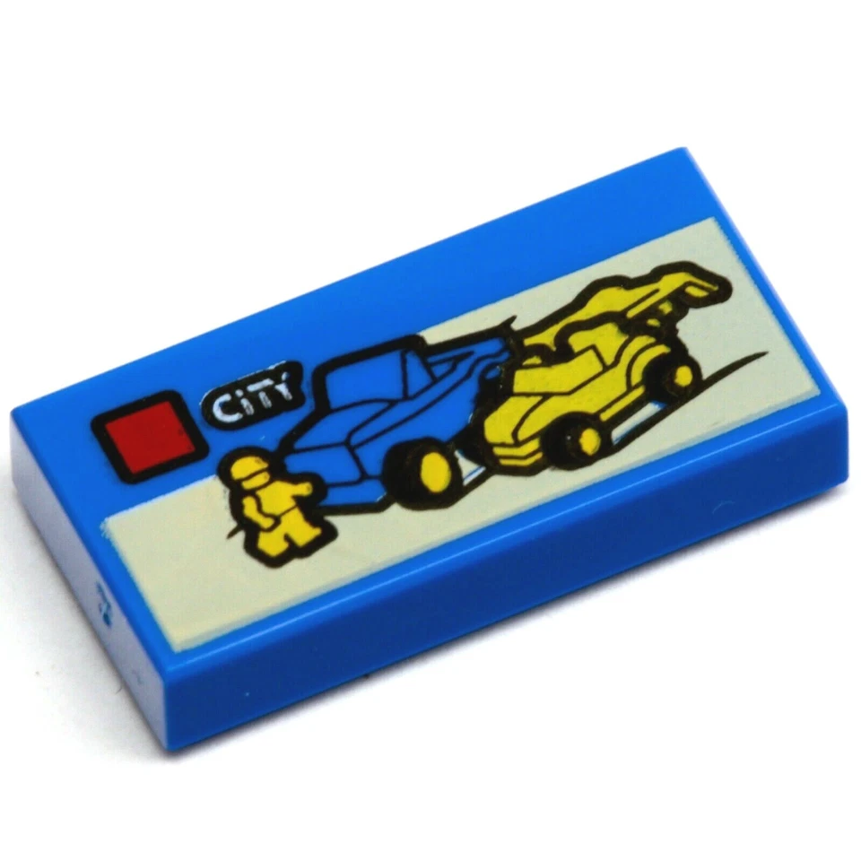 NEW LEGO - Tiles - Decorated - 1x2 Lego Dune Buggy City Set Blue x1 - 60197  - Image 1 of 1