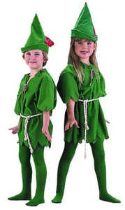 Kids Peter Pan Costume Christmas Elf Unisex Fancy Dress Boys Girls Book Week 6-8 - Picture 1 of 1