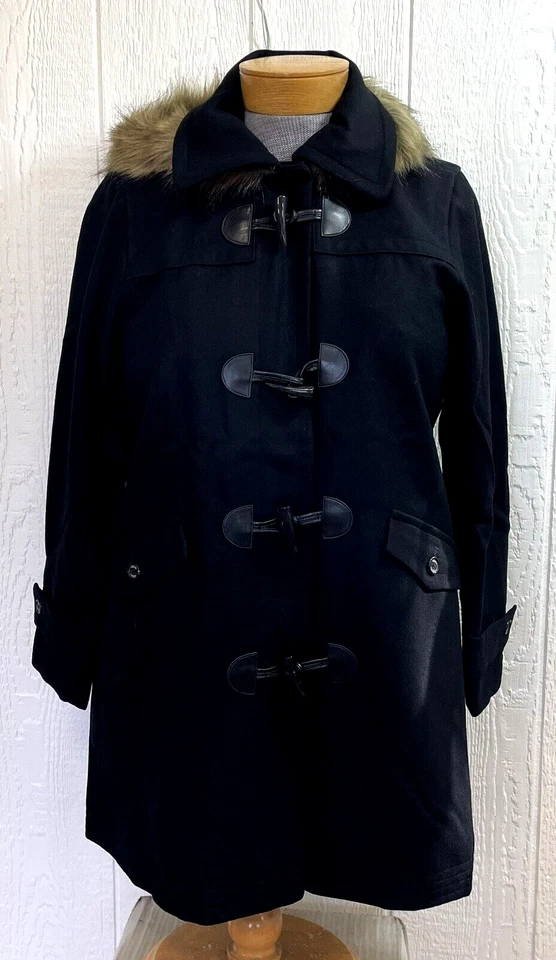 Abrigo de lana CHAPS by Ralph Lauren talla XL negro toggle chaqueta chaquetón $249 NUEVO p12 Foto 1 de 4