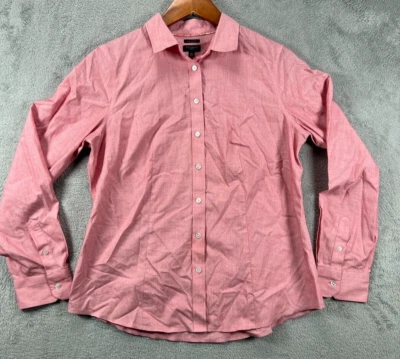 Talbots Womens Petites 10P Tops Red Chambray Button Up Shirts Long Sleeve Blouse - Image 1 of 4