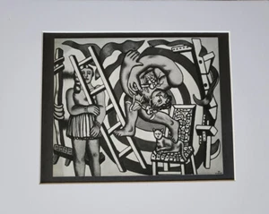 Fernand Leger "Acróbata con su pareja" mate offset blanco y negro litografía 1971 - Imagen 1 de 2