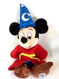 Mickey Mouse Fantasia Sorcerer 12 Inch Mini Disney World Bean Bag Plush Wizard - Picture 1 of 5