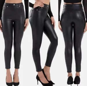 Tagoo Womens Medium Faux Leather Legging Black High Waisted Pleather Pants M - Picture 1 of 5