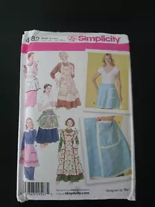 SIMPLICITY 4282 VINTAGE STYLE FULL,HALF APRON OVERALL SEWING PATTERN SIZE S/M/L - Picture 1 of 4