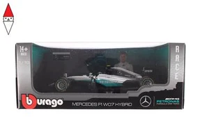 MODELLINO BBURAGO MERCEDES F1 W07 HYBRID 1/18 6 ROSBERG - Foto 1 di 3