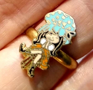 Holly Hobbie Ring signiert Roth Vintage verstellbar Emaille auf Metall - Bild 1 von 6
