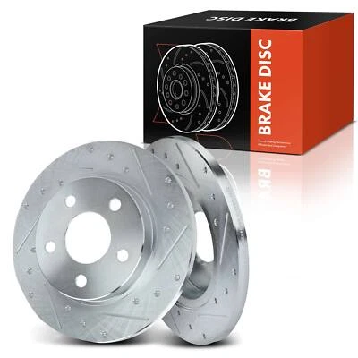 2 rotores de freno traseros perforados para Ford Taurus Lincoln Continental Mercury Sable Foto 1 de 4