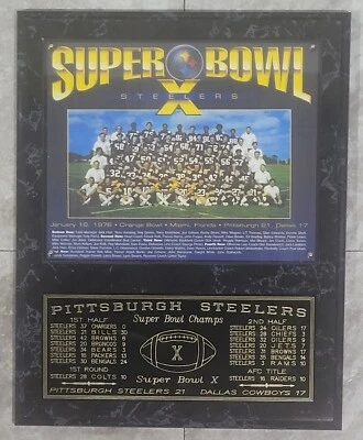 匹兹堡钢人队 1975 年超级碗 X 冠军 12 英寸 x 15 英寸牌匾  — 第 1/3 张图片