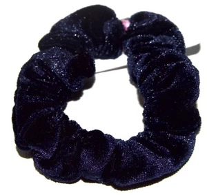 NEW Navy blue small velvet fabric scrunchie hair bobbles winter fashion - Picture 1 of 1