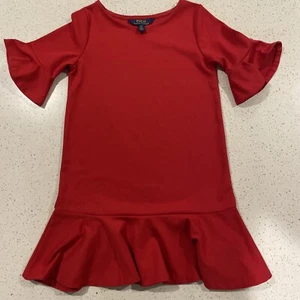 Polo Ralph Lauren Girls Red Short Sleeved Dress , Size 6X - Picture 1 of 7