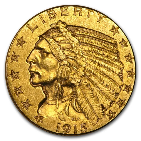 1915 $5 Indian Gold Half Eagle AU - SKU#30208 Cover