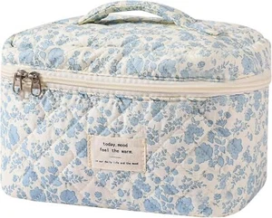 Large Makeup Bag, Cute Cosmetic Bag for Women Girls, Floral Coquette Aesthetic T - Picture 1 of 6
