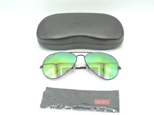Ray Ban 3025 002/4J Pilotenbrille schwarz grün verspiegelt groß 62 mm - Bild 1 von 12