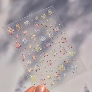 Frauen Mädchen 2 Stück Vintage Feuerwerk Nagelsticker Zuhause Maniküre Nagelsticker - Bild 1 von 24