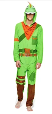 Men's Large Fortnite Dress Like Rex Union Suit Pajamas Costume Green MSRP $28 - Image 1 of 4