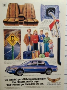 Vintage Print Ad May 1981 NatGeo Buick Skylark Limited Blue Sedan Car Cartoon - Picture 1 of 4