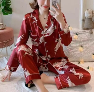 Plus Size Pajamas women long-sleeved two-piece suit- US Size XL - Picture 1 of 5