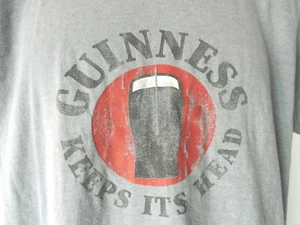 GUINNESS TEE SHIRT gray L Irish Stout Ireland Alcohol Large bar Beer ale liquor - Picture 1 of 6