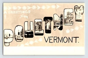 Postkarte RPPC Vermont Poultney Großbriefe 1940er Jahre unbesendet DuPont - Bild 1 von 2