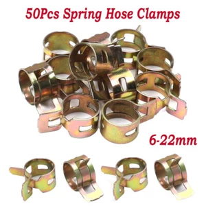 50PCS Spring Hose Clamps Fuel Water Line Pipe Air Tube Clip Fastener Set  6-22mm - Picture 1 of 17