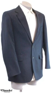 Arrow Blazer Suit Jacket Sport Coat Mens Navy Striped Polyester Blend 2 Btn 40R - Picture 1 of 7