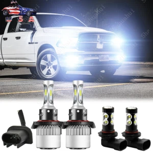 For 2006-2009 Dodge Ram 1500 2500 3500 4x H13+9006 LED Headlight Fog Light Combo - Picture 1 of 12