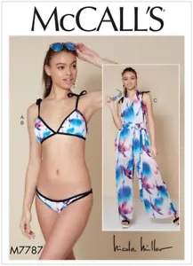 McCall's M7787 Misses Bikini Beachwear Jumpsuit & Belt Sewing Pattern Size 4-12 - Picture 1 of 6