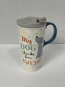 Cypress My Dog Thinks I'm Awesome Reisebecher 16 Unzen Keramik mit Deckel - Bild 1 von 7