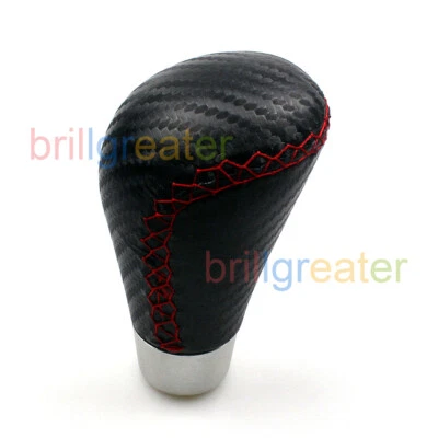 Carbon Fiber Style Car Gear Shift Knob Manual Truck Universal Shifter Boot 01* Foto 1 de 4