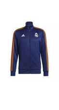 Real Madrid Adidas 3 Stripes Track Jacket 2021/22 Navy/Orange Size S