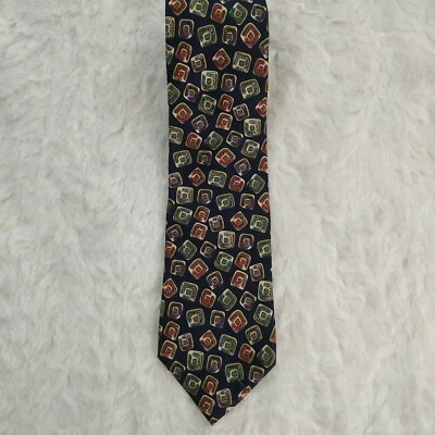 Corbata Kenneth Gordon 100 % seda impresa a mano tela italiana cuadrada multicolor Foto 1 de 4