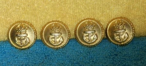 4 botones de anclaje usados vintage color latón/oro - Imagen 1 de 3