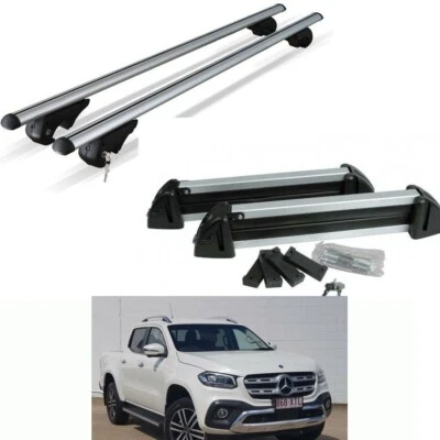 BARRE PORTATUTTO ALLUMINIO MERCEDES X CLASS ANNO 2017 CON RAIL+PORTASCI 4 PAIA - Immagine 1 di 4