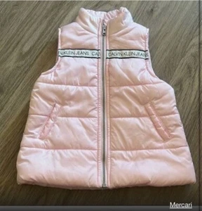 Calvin Klein Jeans Girls Size 5 Light Pink Puff Vest With Zipper - Picture 1 of 2