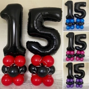 AGE 15 - BALLOON TABLE DECORATION DISPLAY - 15TH BIRTHDAY - NO HELIUM NEEDED - Picture 1 of 2