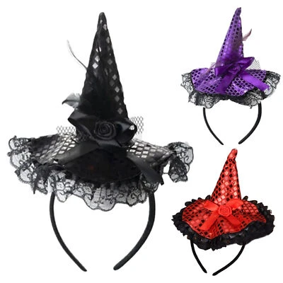 Halloween Witch Hat, One Size Wizard Headband with Buckle, Fancy Dress Scary Hat - image 1 of 4