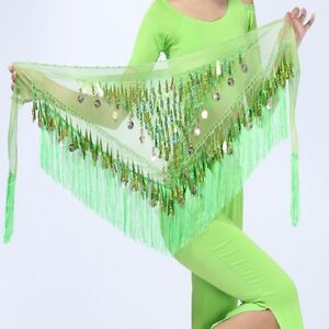 HOT Belly Dance Costume Tribal Triangle Sequins Tassel Hip Scarf Belt 8 Colors