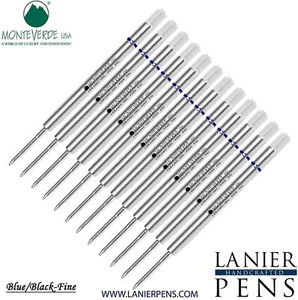 12 Pack-Monteverde P42 Ceramic Gel Ink Ballpoint Refill BlueBlack Fine Tip 0.6mm - Picture 1 of 3