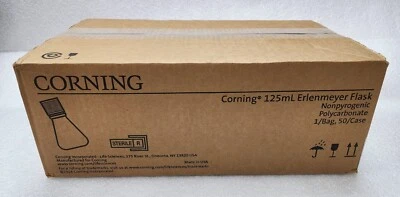 Corning 431143 Erlenmeyer  125 mL Flask with Vent Cap  Wide Mouth  CASE 50 - Image 1 of 3