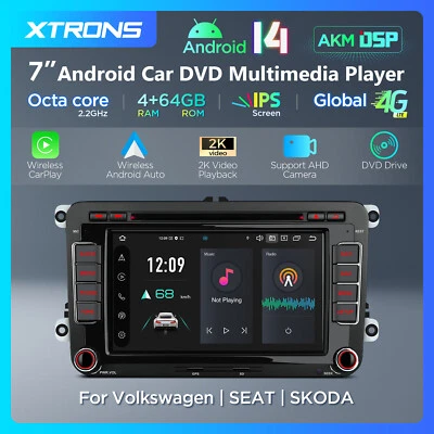 7“ Autoradio Android 14 4G+64GB DVD GPS Gyroskop Für VW Golf 5 6 Caddy EOS Jetta - Bild 1 von 4