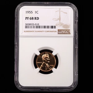 1955 Proof Lincoln Wheat Cent 1c - NGC GRADED PF68 RD - Picture 1 of 4
