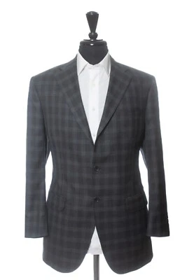 Coppley Grey Check Holland & Sherry Super 130s Worsted Wool Suit 31665 Foto 1 de 4
